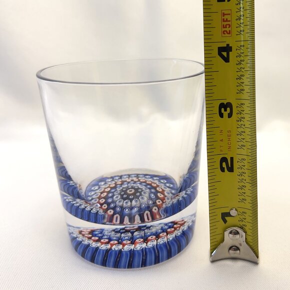 Millefiori Art Glass Tumbler Murano Style Hand Blown Radial Cane Pattern Italian - Picture 5 of 7